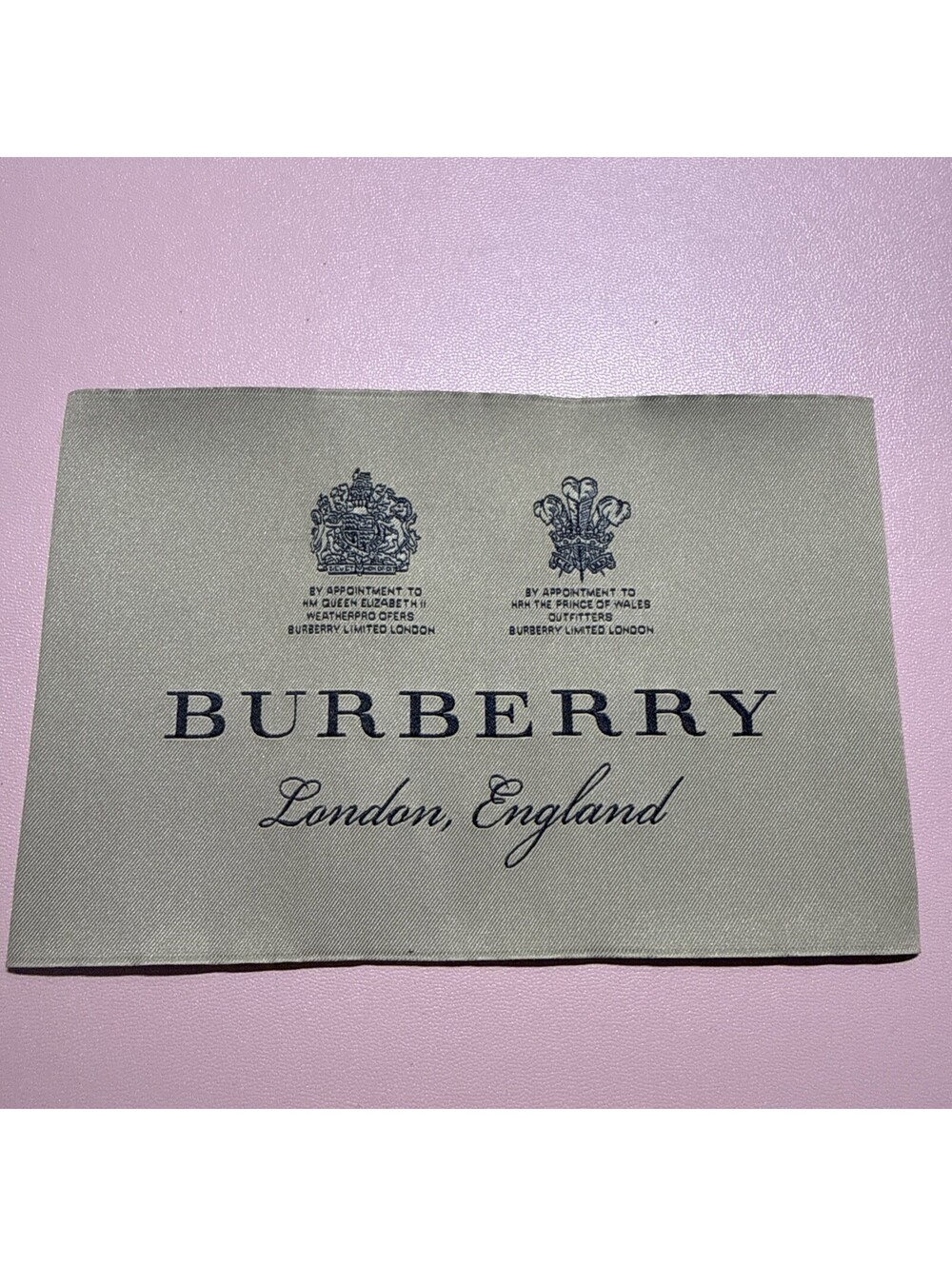 BURBERRY 1  Designer Tag LABEL Replacement Sewing Accessories 14 X 9.5 cm